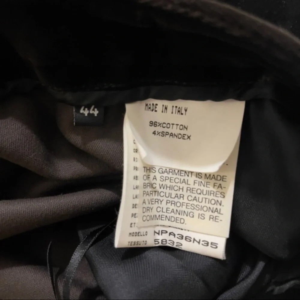 Neil Barrett Womens Dark Brown Velvet Pants Size 44 Italy